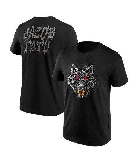 WWE Jacob Fatu Tribal Wolf Head T-Shirt - Black - Mens