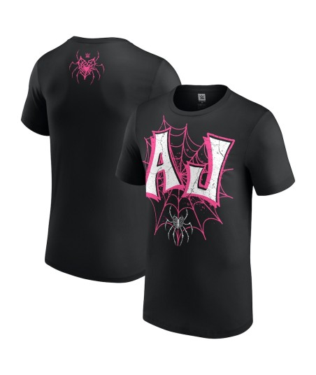WWE AJ Lee Pink Initials T-Shirt - Black - Mens