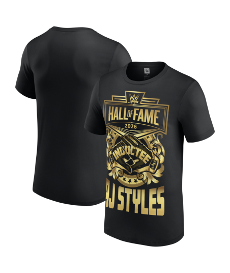 Men's Black AJ Styles WWE Hall of Fame 2026 Inductee T-Shirt