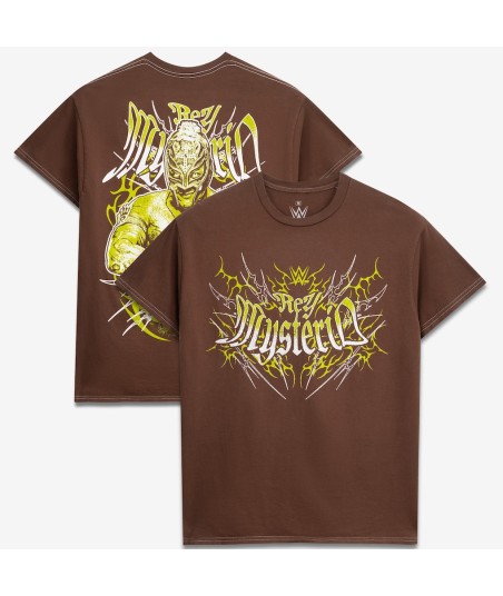 Men's Ripple Junction Brown Rey Mysterio Gothic Graphic T-Shirt