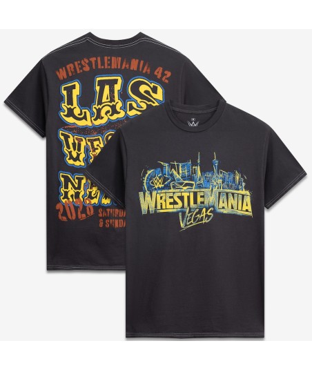 Men's Ripple Junction Black WrestleMania 42 Luck Is A Lie Graphic T-Shirt