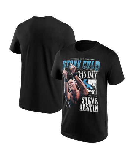 Stone Cold Steve Austin 3:16 Day 2026 Middle Finger Photo T-Shirt - Black - Mens