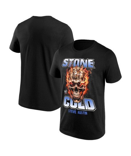 Stone Cold Steve Austin 3:16 Day 2026 Flaming Skull T-Shirt - Black - Mens