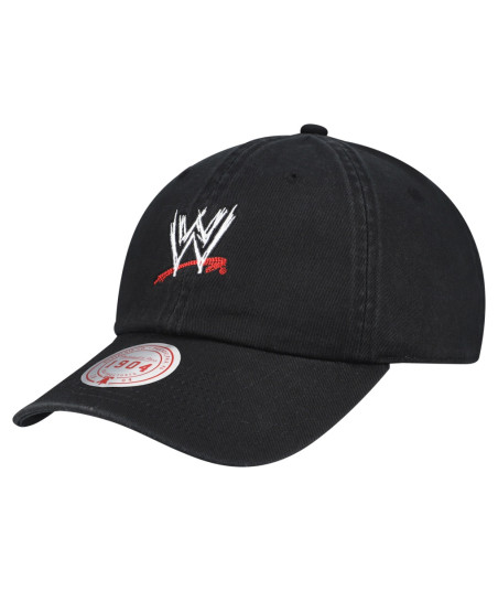 Men's Mitchell & Ness Black WWE Scratch Logo Core Adjustable Hat