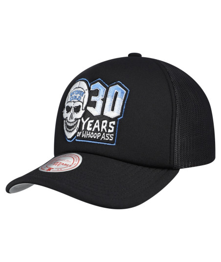 Men's Mitchell & Ness Black "Stone Cold" Steve Austin 30th Anniversary Snapback Trucker Hat