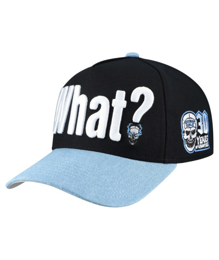 Men's Mitchell & Ness Black "Stone Cold" Steve Austin What? Denim Pro Pinch Snapback Hat