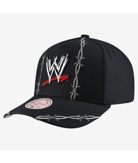 Men's Mitchell & Ness Black WWE Wire Pro Pinch Snapback Hat