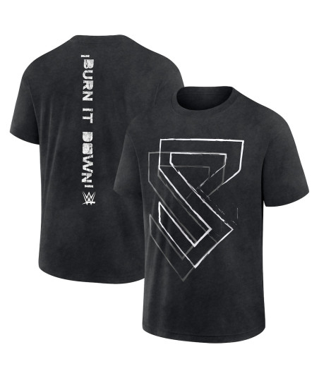 Men's Black Seth Rollins Vertical Burn It Down T-Shirt