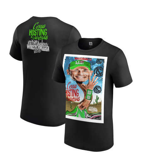 WWE John Cena WrestleMania 42 Hosting In Las Vegas T-Shirt - Black - Mens