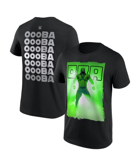WWE Oba Femi Green Photo Entrance T-Shirt - Black - Mens