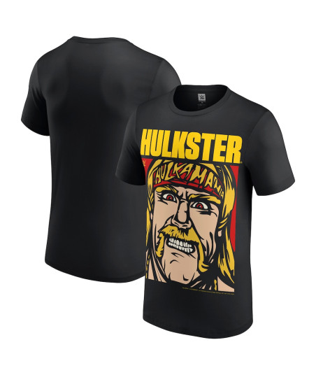Men's Black Hulk Hogan Cartoon T-Shirt
