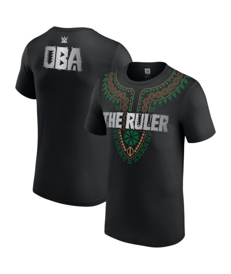 Men's Black Oba Femi Daishiki Print T-Shirt
