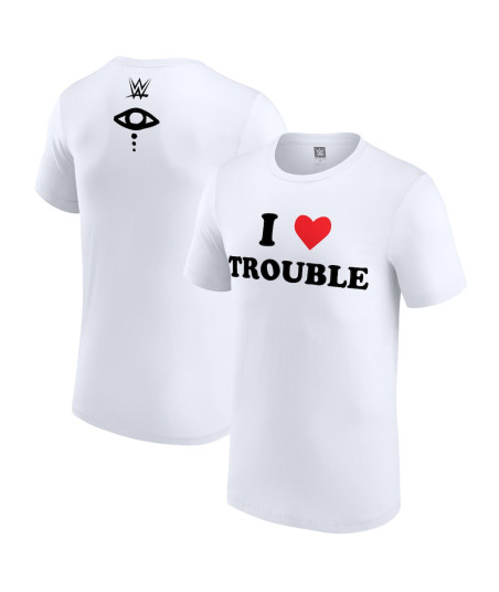 Men's White Liv Morgan I Love Trouble T-Shirt