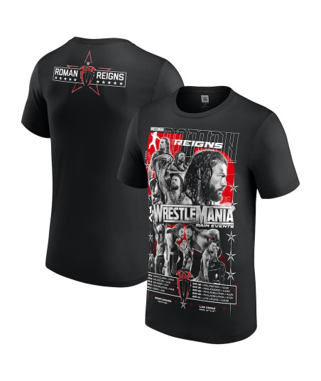 WWE Roman Reigns WrestleMania Moments T-Shirt - Black - Mens
