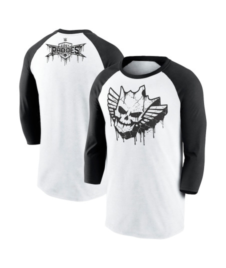 Men's White Cody Rhodes Collection Raglan 3/4 Sleeve T-Shirt