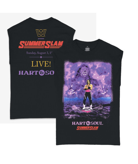 Men's Ripple Junction Black Bret Hart Hart & Soul SummerSlam Vintage Muscle T-Shirt