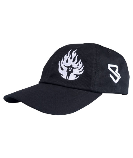 Men's Black Seth Rollins Flame Logo Adjustable Hat