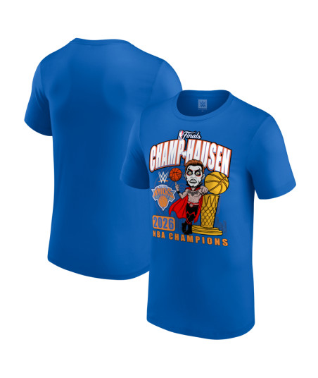 Men's Blue Danhausen x New York Knicks 2026 NBA Finals Champions T-Shirt