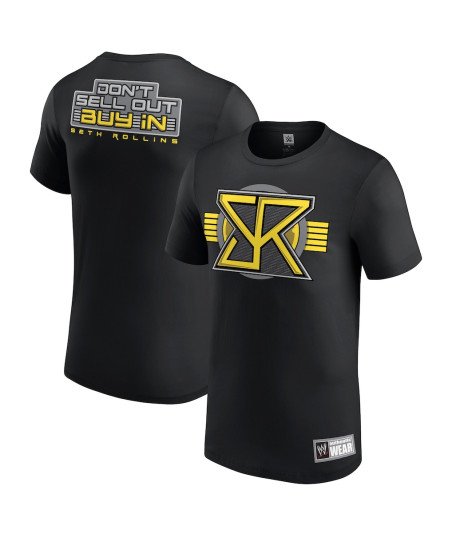 Men's Black Seth Rollins Buy In Retro T-Shirt