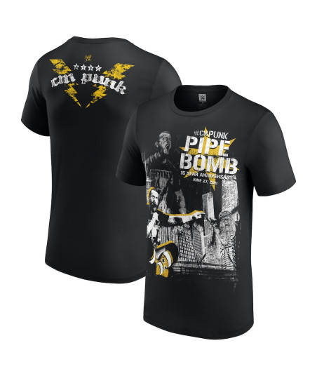 CM Punk Pipe Bomb Speech 15 Year Anniversary T-Shirt - Black - Mens
