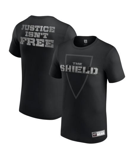 Men's Black The Shield Justice Isn't Free Retro T-Shirt