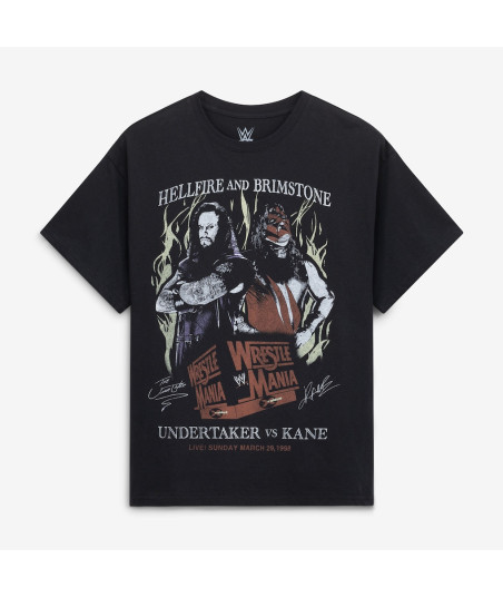 Men's Goodie Two Sleeves Black The Undertaker vs. Kane Graphic T-Shirt