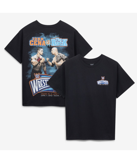 Men's Goodie Two Sleeves Black The Rock vs. John Cena Graphic T-Shirt