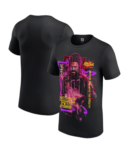 Men's Black Roman Reigns SummerSlam 2026 Street Fighter T-Shirt