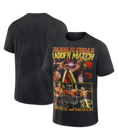 Men's The Rock vs. Triple H Black WWE SummerSlam 1998 T-Shirt