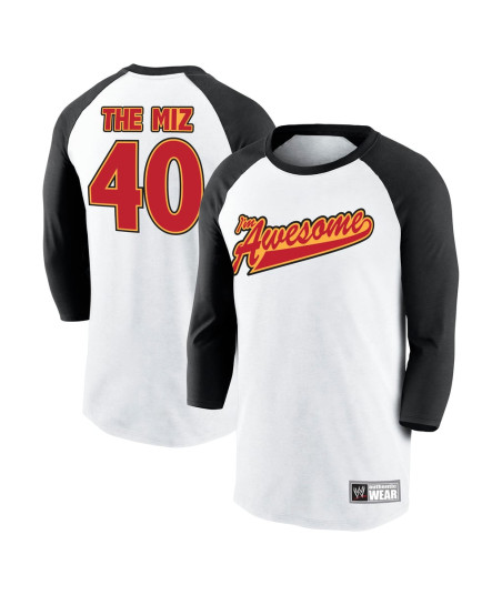Men's White/Black The Miz WWE I'm Awesome Retro 3/4-Sleeve Raglan T-Shirt
