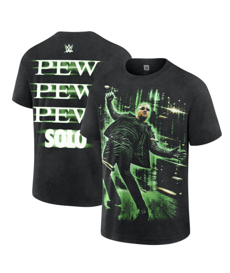 Men's Black Solo Sikoa Dodging Warning Shots Boxy T-Shirt