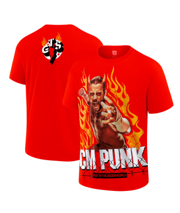 Men's Red CM Punk Best In The Underworld Retro T-Shirt