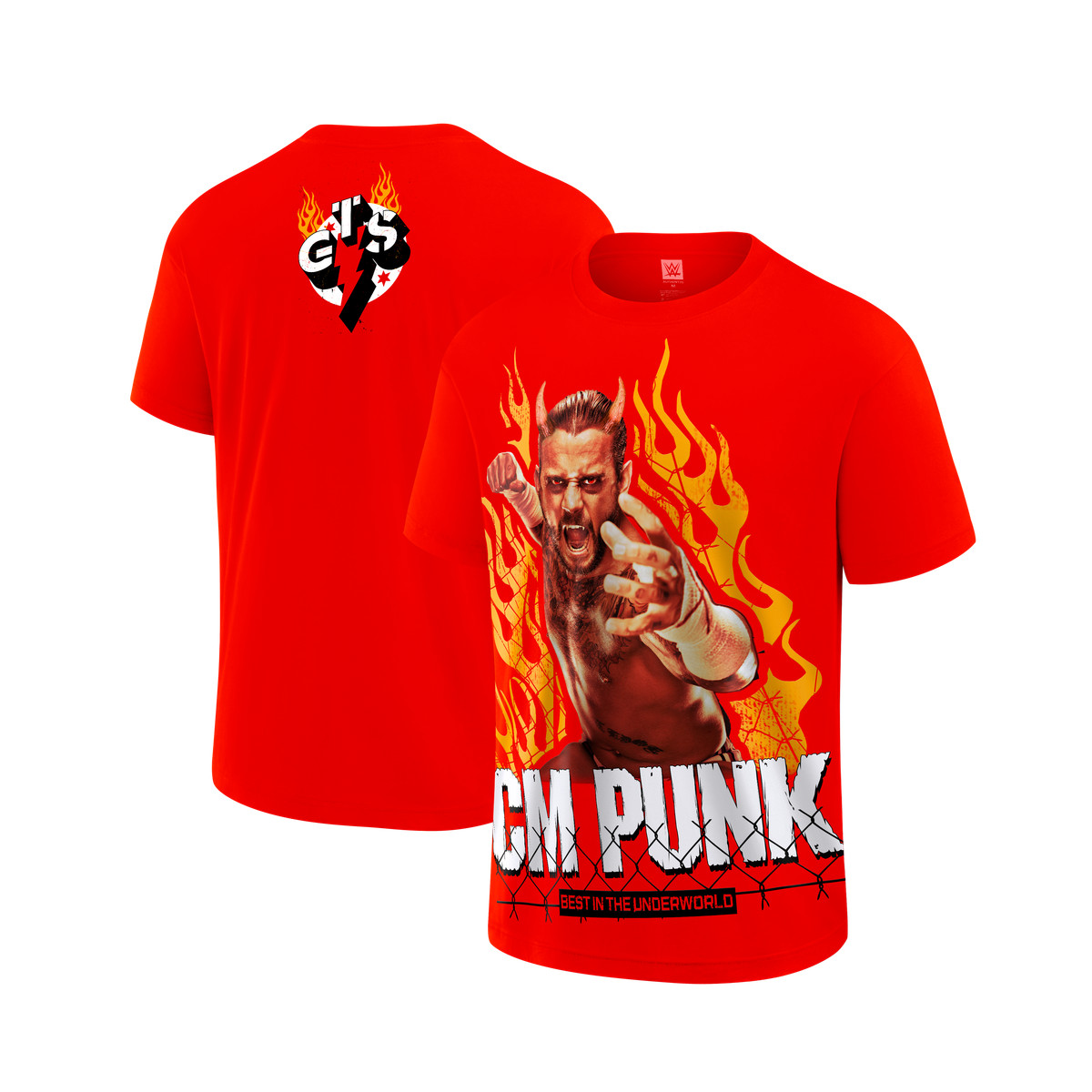 Men's Red CM Punk Best In The Underworld Retro T-Shirt